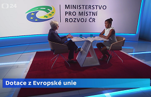 Karla Šlechtová v Interview ČT24:  Příští rok bude v otázce čerpání evropských dotací přelomový 